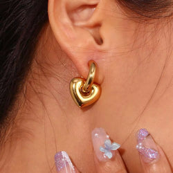 2-in-1 Puffy Heart Earrings - STORIES